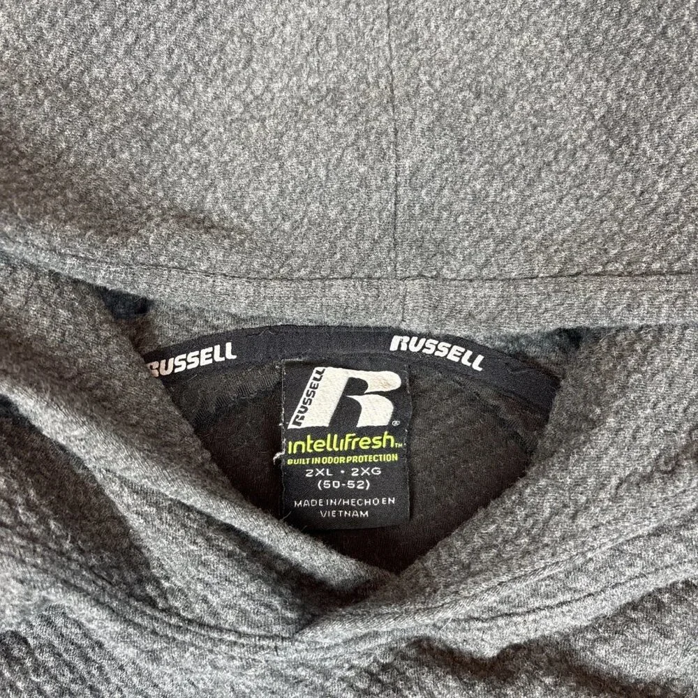 Russell Men’s 2XL Gray Textured Pullover Hoodie IntelliFresh - Picture 3 of 6